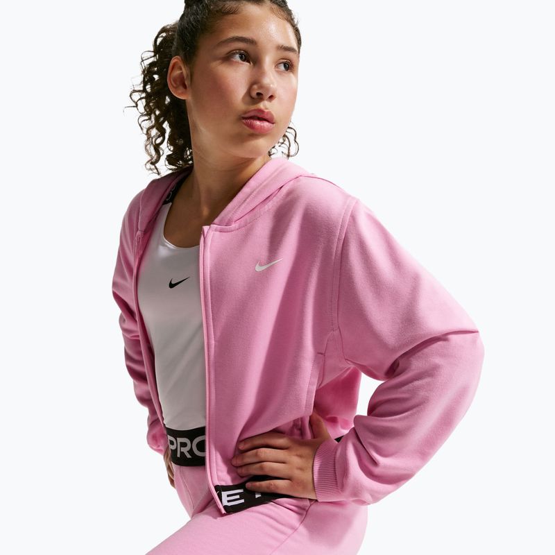 Bluză pentru copii Nike Pro Fleece pink rise/pink rise/black/white 5
