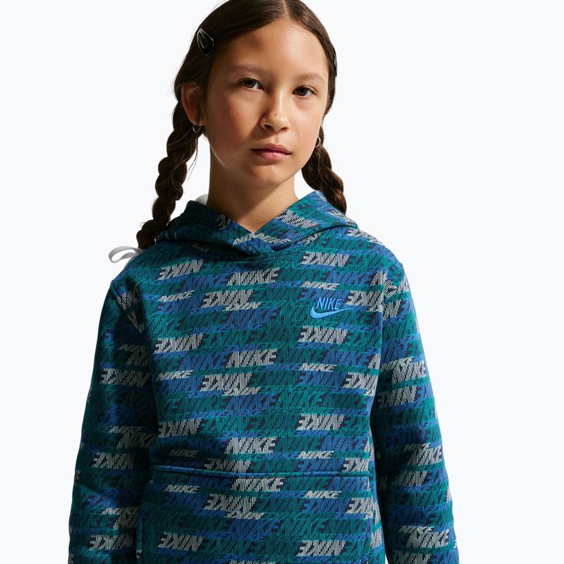Bluză pentru copii Nike Sportswear Club Fleece bright spruce/midnight navy/game royal 5