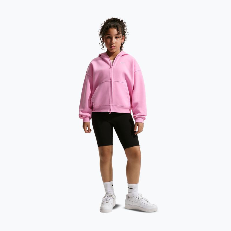 Bluză pentru copii Nike Sportswear Studio Fleece pink rise/white 2
