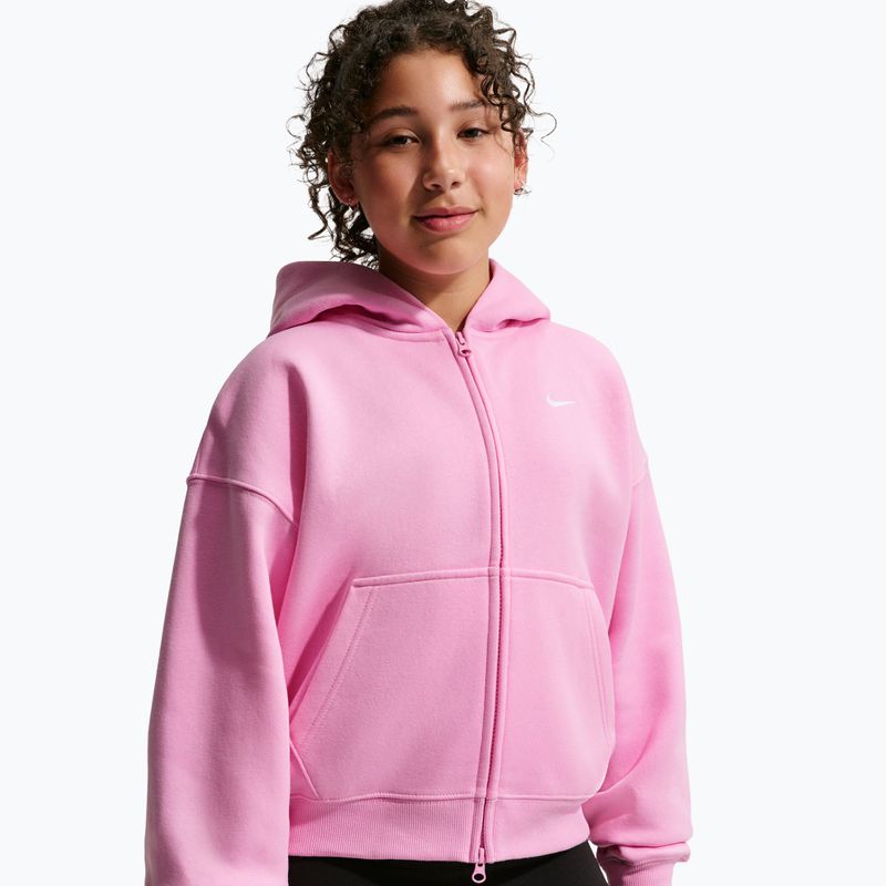 Bluză pentru copii Nike Sportswear Studio Fleece pink rise/white 4