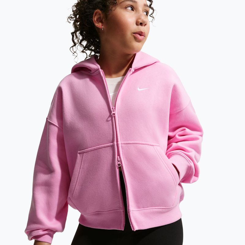 Bluză pentru copii Nike Sportswear Studio Fleece pink rise/white 5