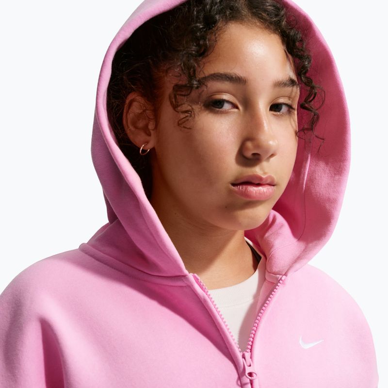 Bluză pentru copii Nike Sportswear Studio Fleece pink rise/white 6