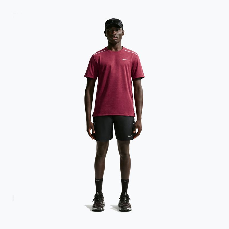 Tricou de alergare pentru bărbați Nike Miler Dri-Fit UV tough red/mystic dates 2
