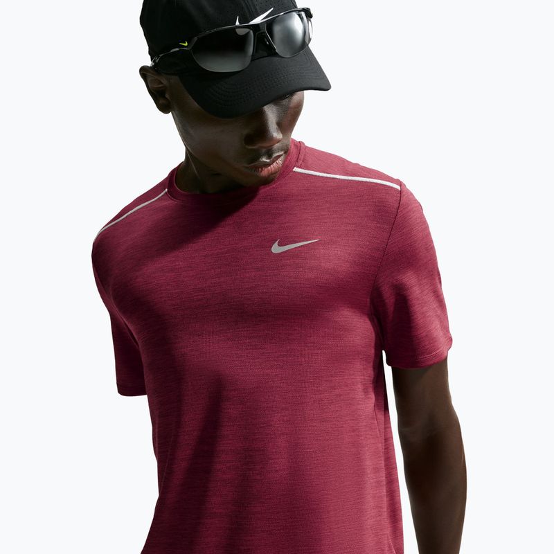 Tricou de alergare pentru bărbați Nike Miler Dri-Fit UV tough red/mystic dates 5