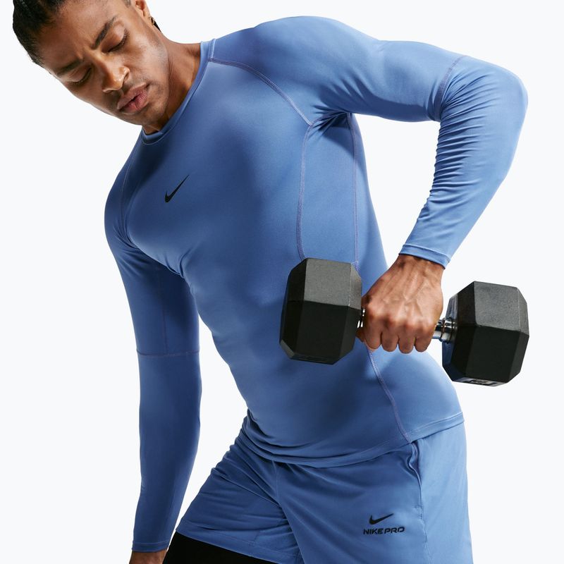 Longsleeve de antrenament pentru bărbați Nike Pro indigo storm/black 5