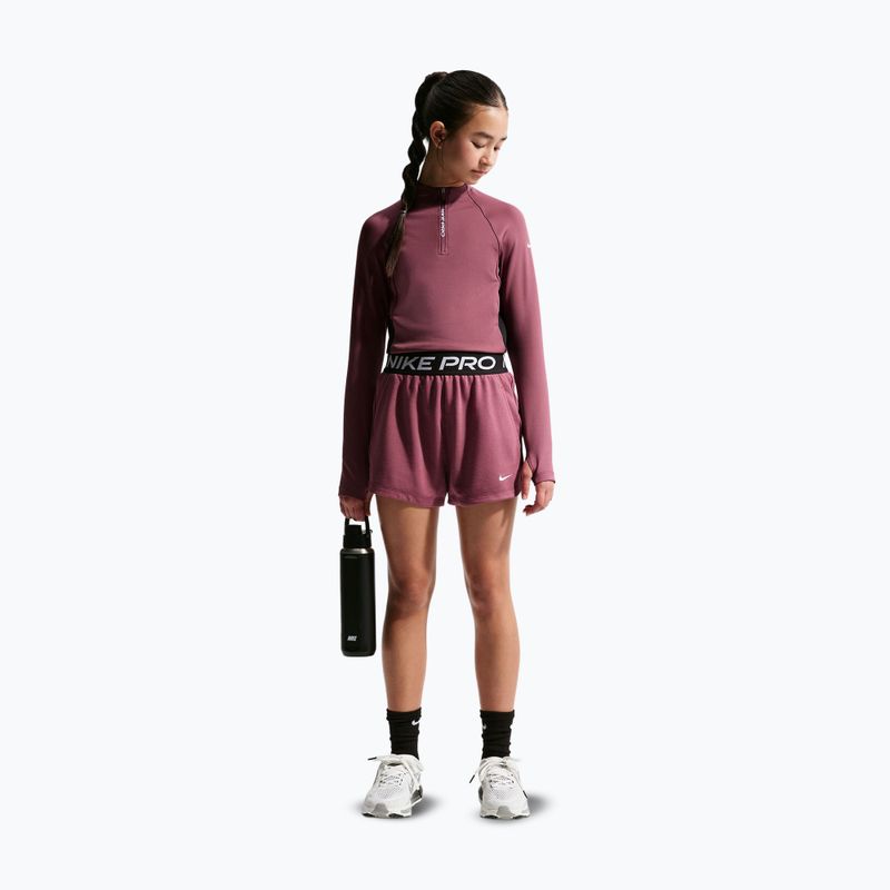 Pantaloni scurți pentru copii Nike Pro Fleece pink smoke/pink smoke/black/white 2