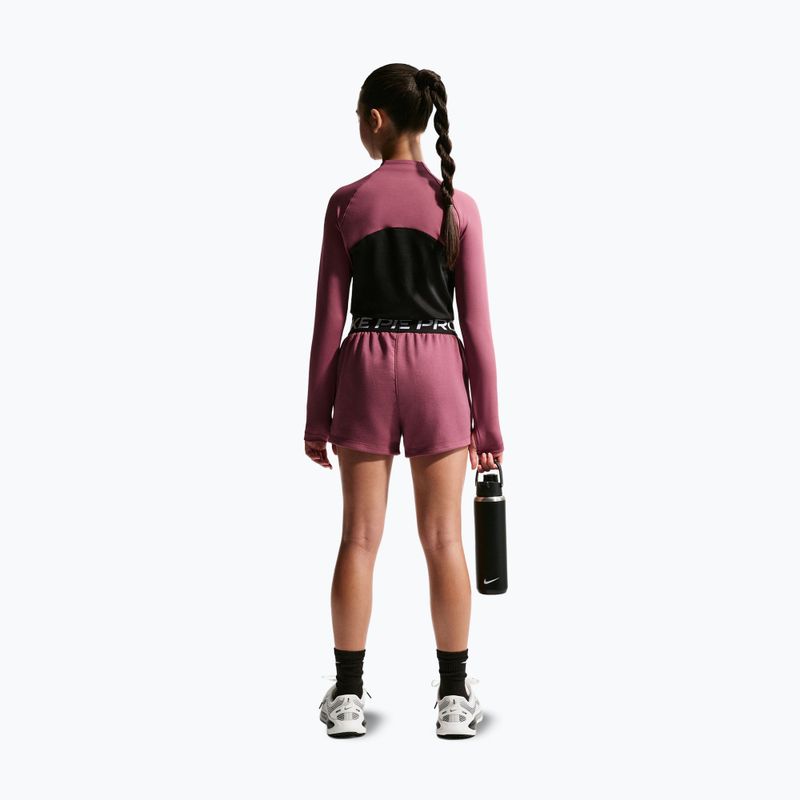 Pantaloni scurți pentru copii Nike Pro Fleece pink smoke/pink smoke/black/white 3