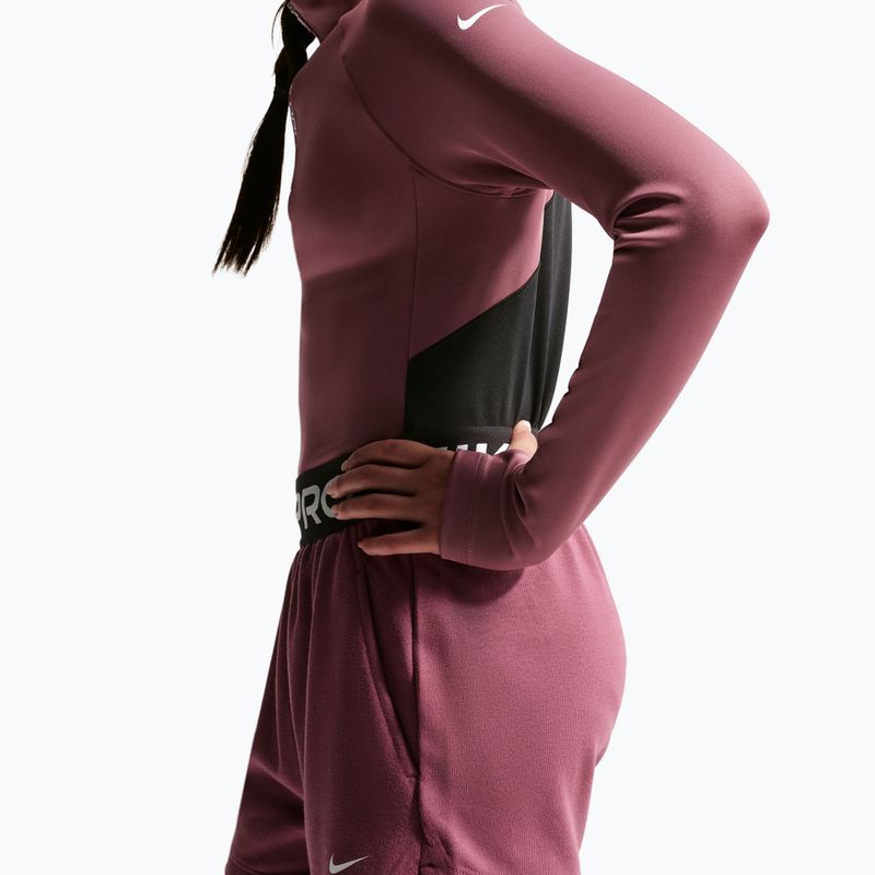 Pantaloni scurți pentru copii Nike Pro Fleece pink smoke/pink smoke/black/white 5
