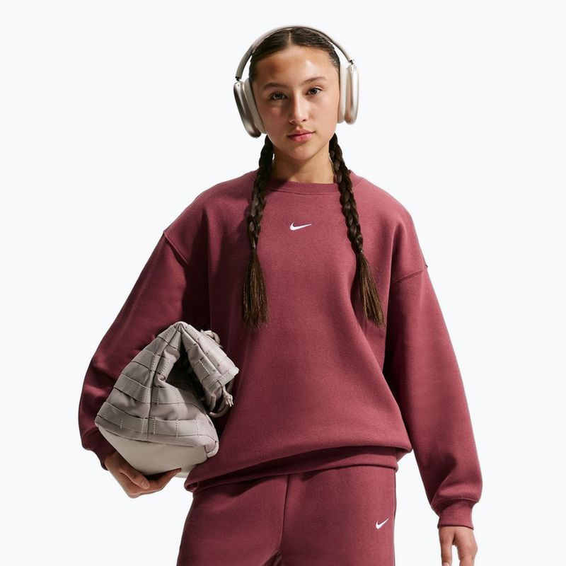 Bluză pentru copii Nike Sportswear Studio pink smoke/white