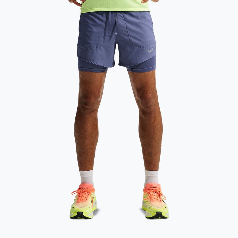 Pantaloni scurți de alergare pentru bărbați Nike Stride diffused blue