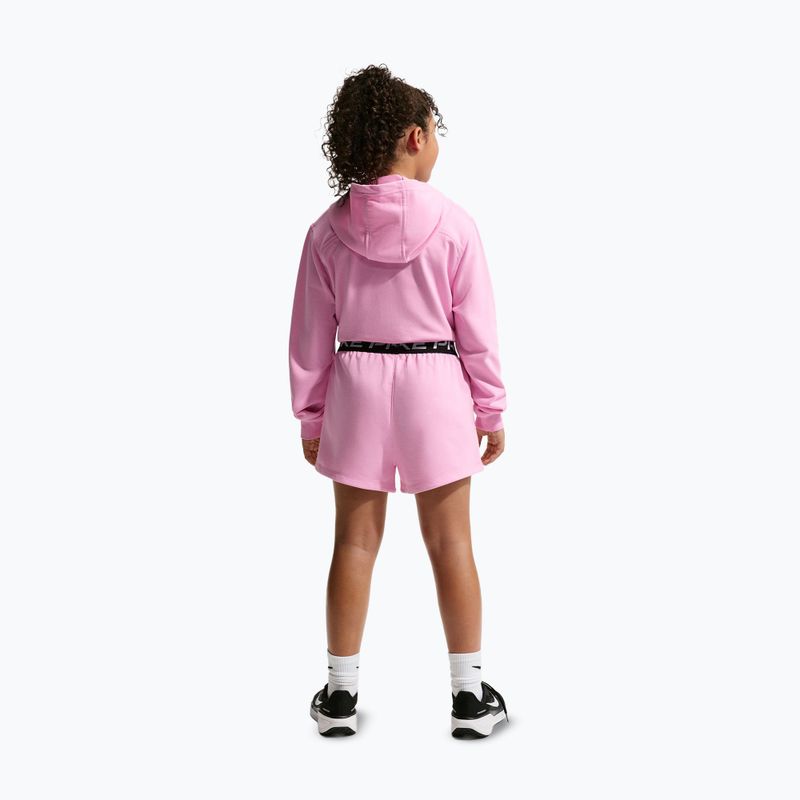 Pantaloni scurți pentru copii Nike Pro Fleece pink rise/pink rise/black/white 3