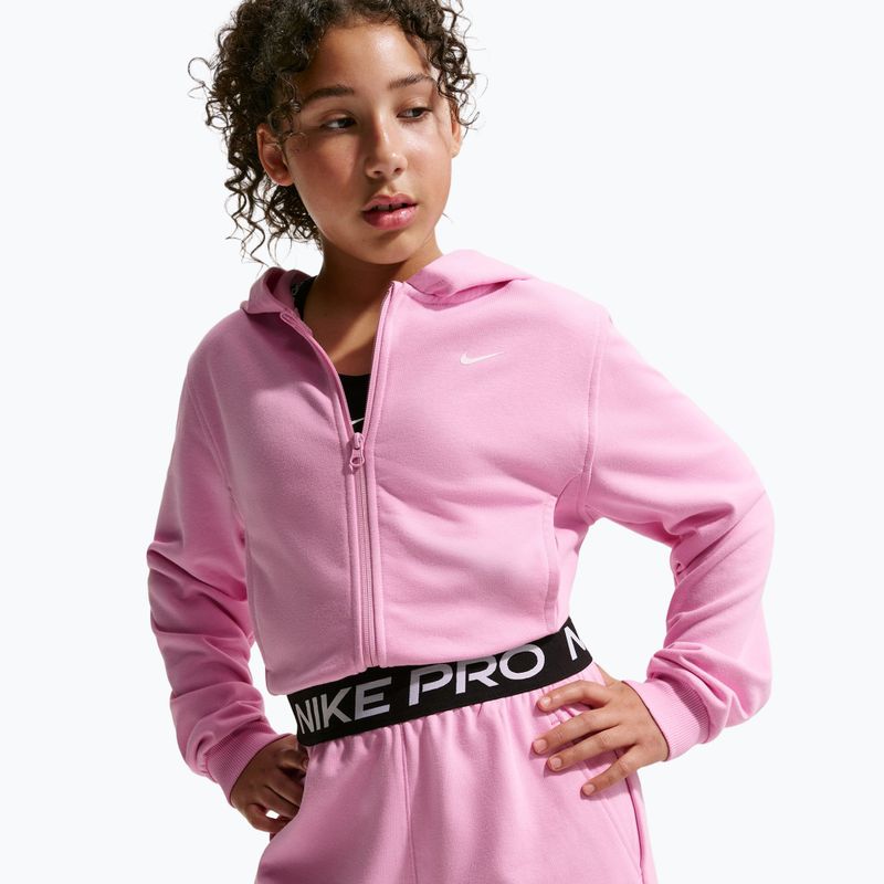 Pantaloni scurți pentru copii Nike Pro Fleece pink rise/pink rise/black/white 4