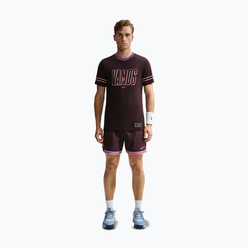 Tricou pentru bărbați Nike Court Dri-FIT Cotton burgundy ash 2