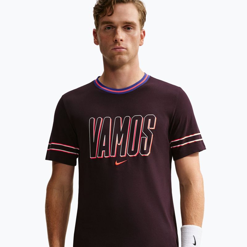 Tricou pentru bărbați Nike Court Dri-FIT Cotton burgundy ash 4