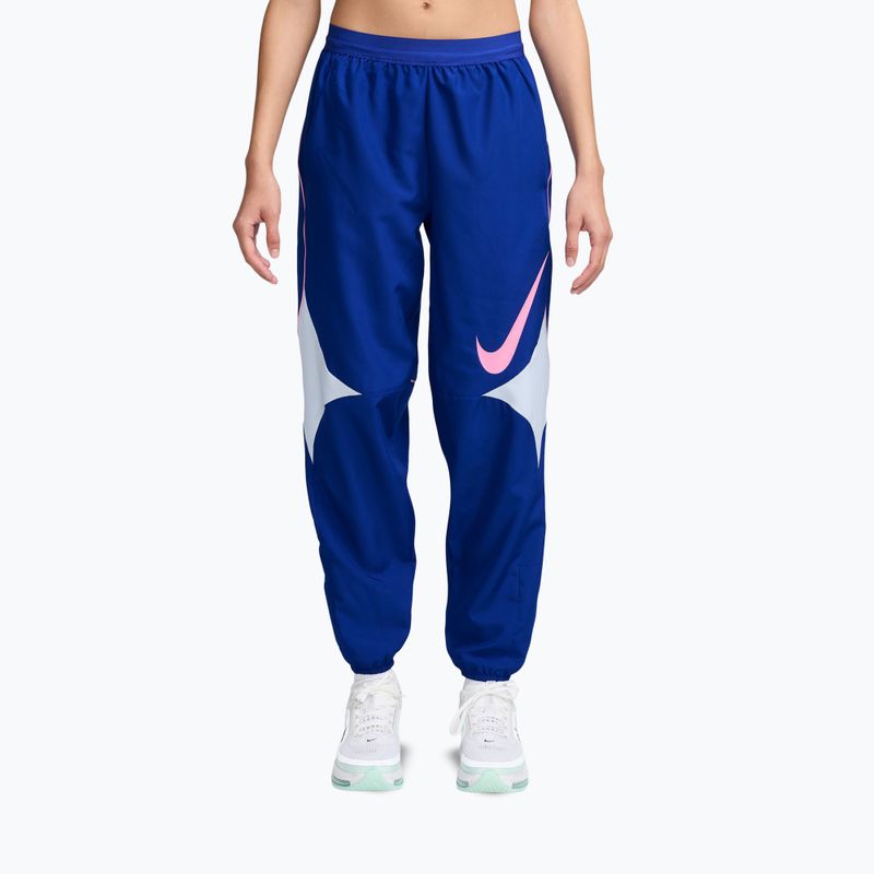 Pantaloni damă Nike Swoosh Dri-Fit old royal/gri fotbal/roz rise