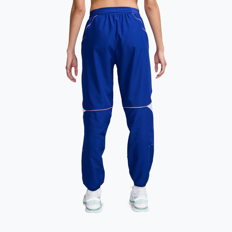 Pantaloni damă Nike Swoosh Dri-Fit old royal/gri fotbal/roz rise 2