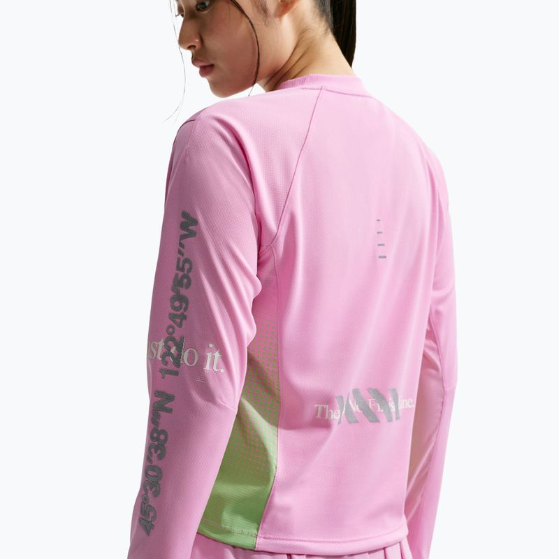 Longsleeve de alergare pentru femei Nike Swift Jersey Top pink rise/illusion green 4