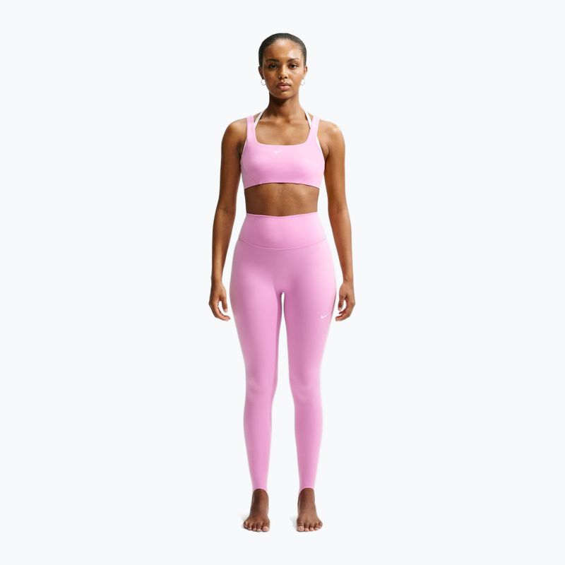 Colanți de antrenament pentru femei Nike One pink rise/white 2