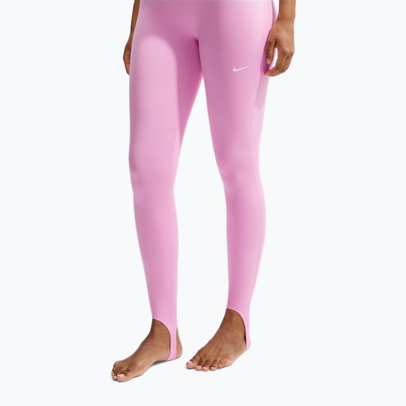 Colanți de antrenament pentru femei Nike One pink rise/white 4
