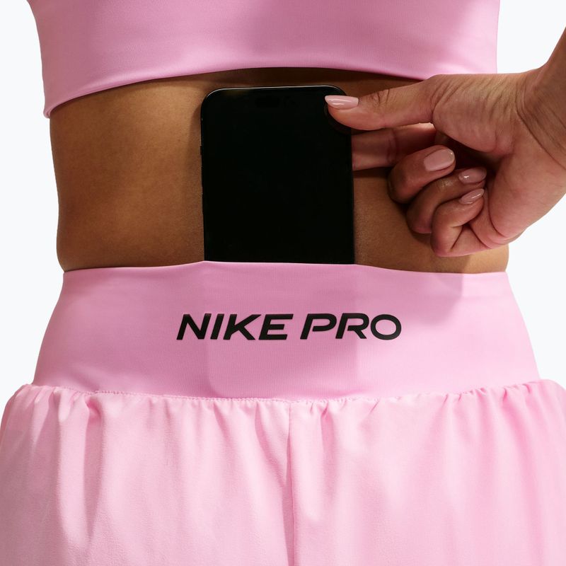 Pantaloni scurți de antrenament pentru femei Nike Pro Sculpt pink rise/black 5