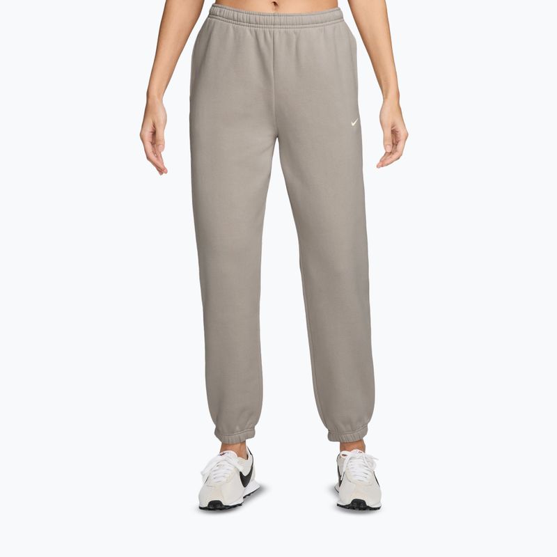 Pantaloni pentru femei Nike Studio Fleece cream li/sail