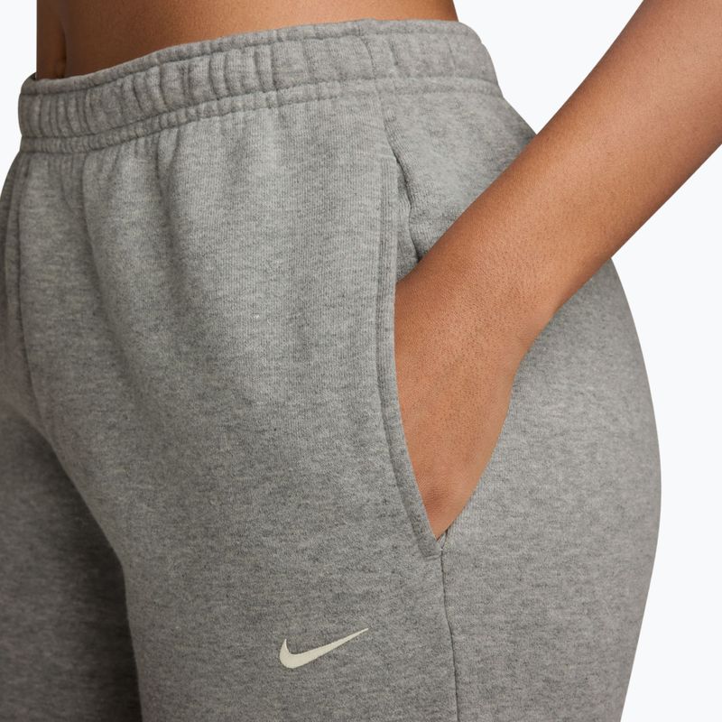 Pantaloni pentru femei Nike Studio Fleece dark grey heather/sail 3