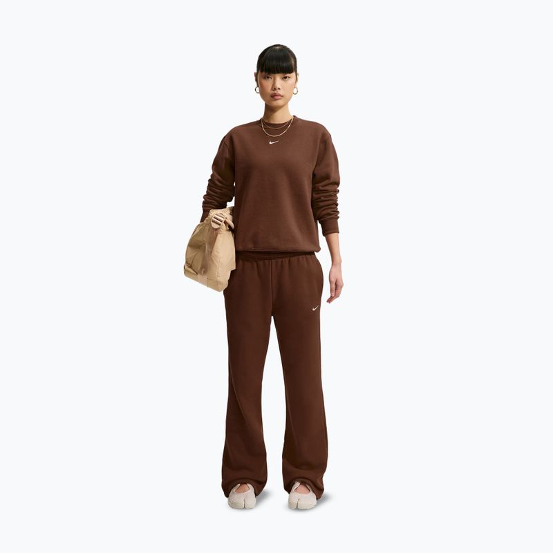 Bluză pentru femei Nike Studio Fleece cacao wow/sail 2
