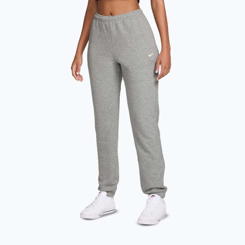 Pantaloni pentru femei Nike Studio Fleece dark grey heather/Sail