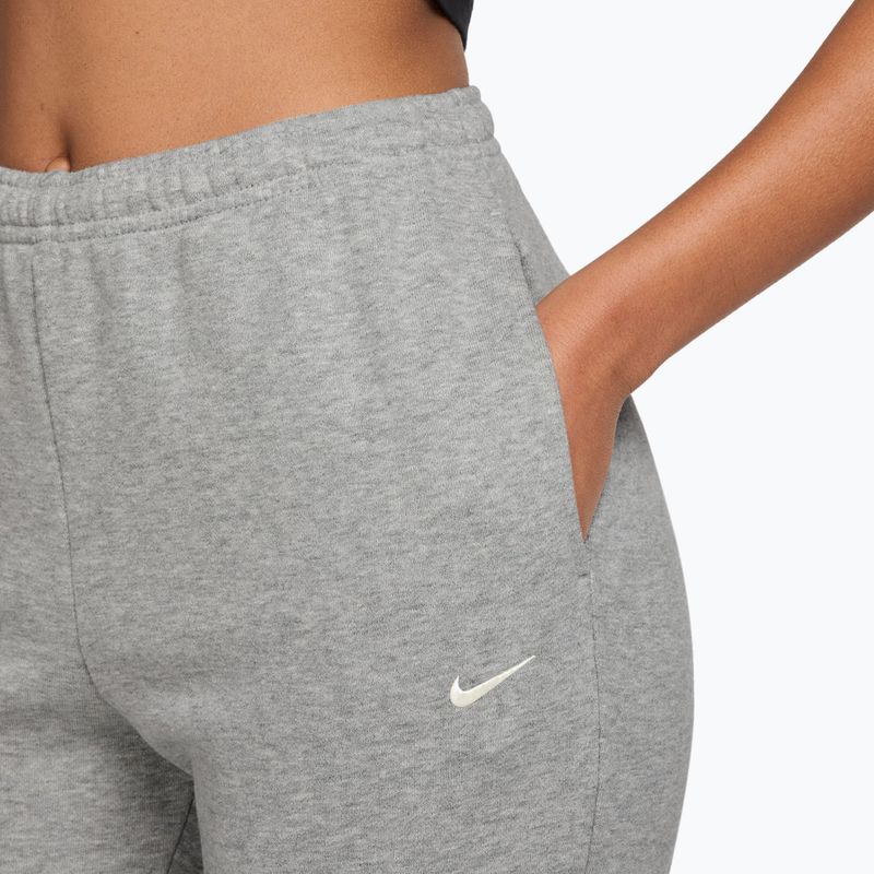 Pantaloni pentru femei Nike Studio Fleece dark grey heather/Sail 3