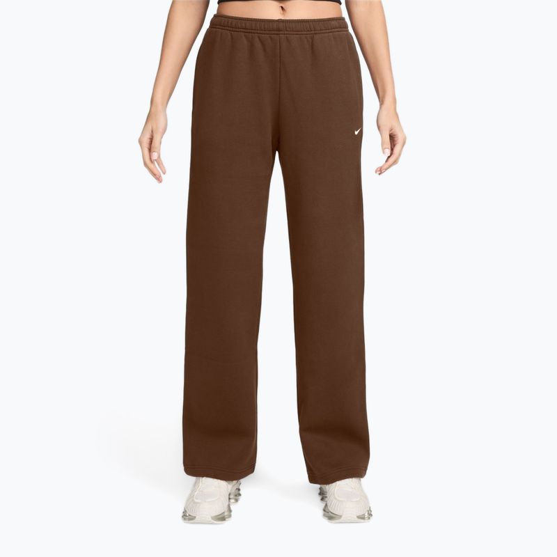 Pantaloni pentru femei Nike Studio Fleece cacao wow/sail