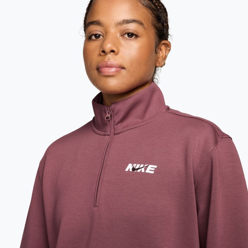 Bluză de antrenament pentru femei Nike Studio Fleece Sport pink smoke/mystic dates/white 3