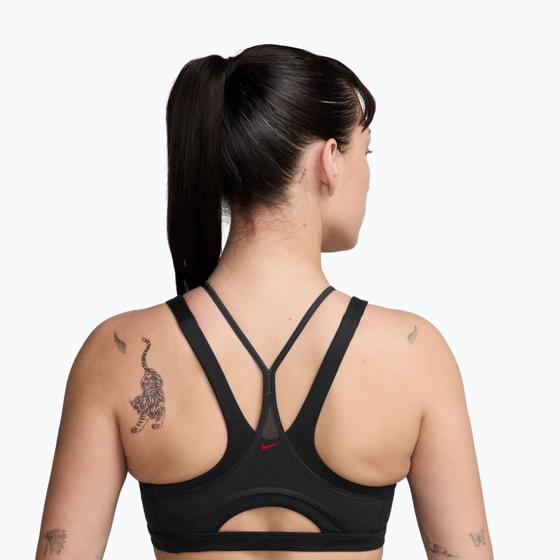 Sutien de antrenament Nike One black/smoke grey/university red 2