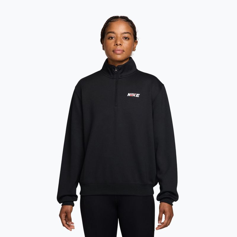 Bluză de antrenament pentru femei Nike Studio Fleece Sport black/university red/white