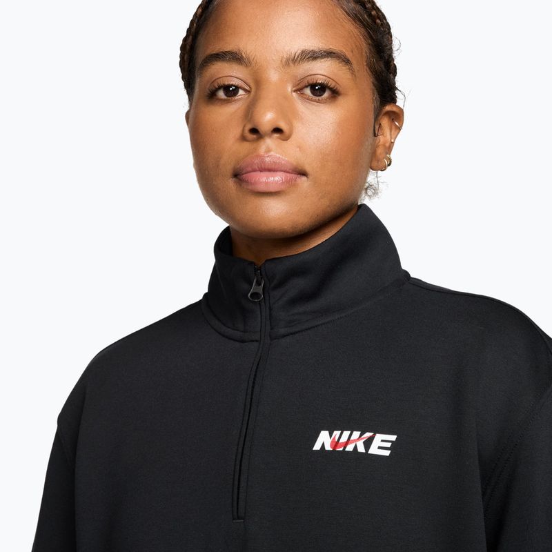 Bluză de antrenament pentru femei Nike Studio Fleece Sport black/university red/white 3