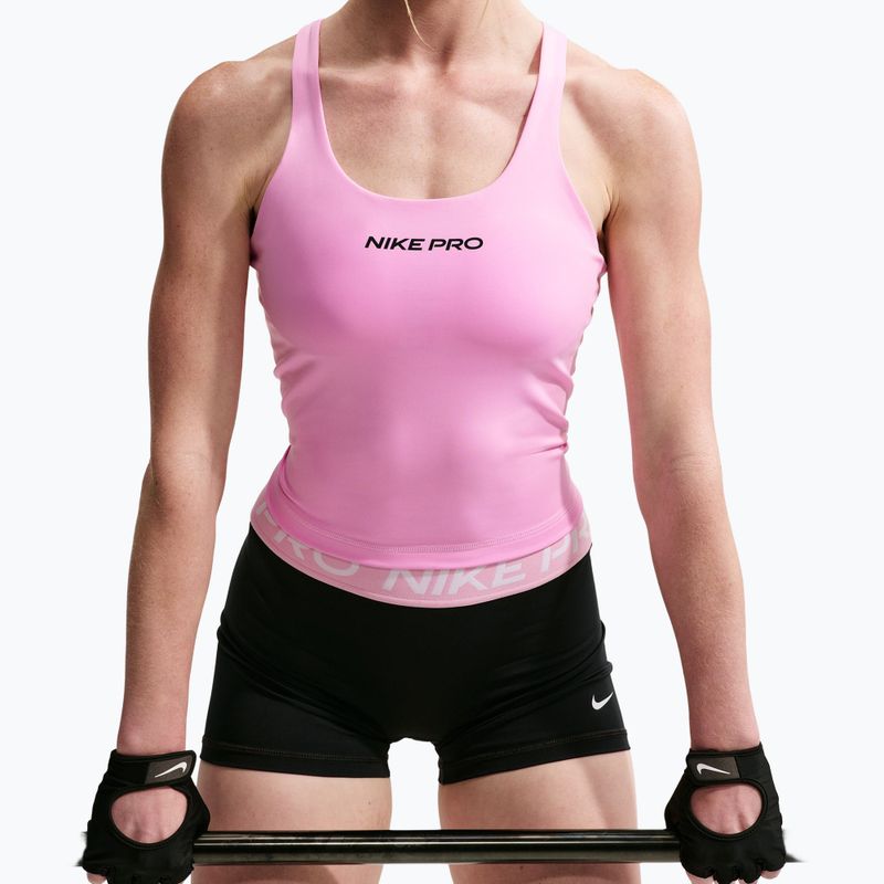 Tricou de antrenament pentru femei Nike Pro Sculpt pink rise/black 4