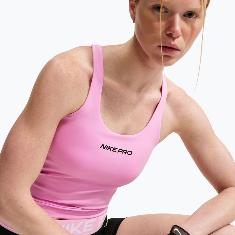 Tricou de antrenament pentru femei Nike Pro Sculpt pink rise/black 5