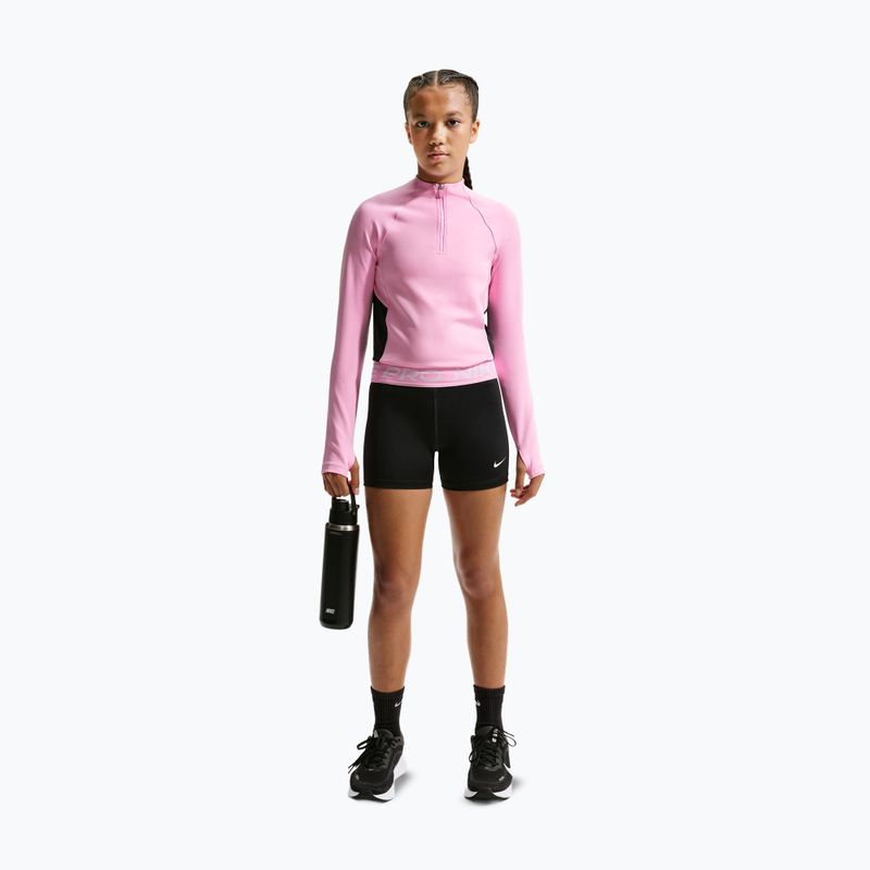 Pantaloni scurți pentru copii Nike Pro black/pink rise/white 2