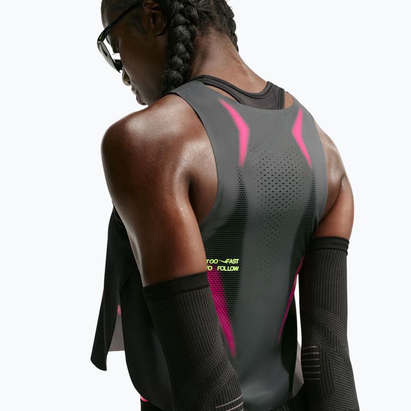 Tricou de alergare pentru femei Nike AeroSwift iron grey/volt/white 5