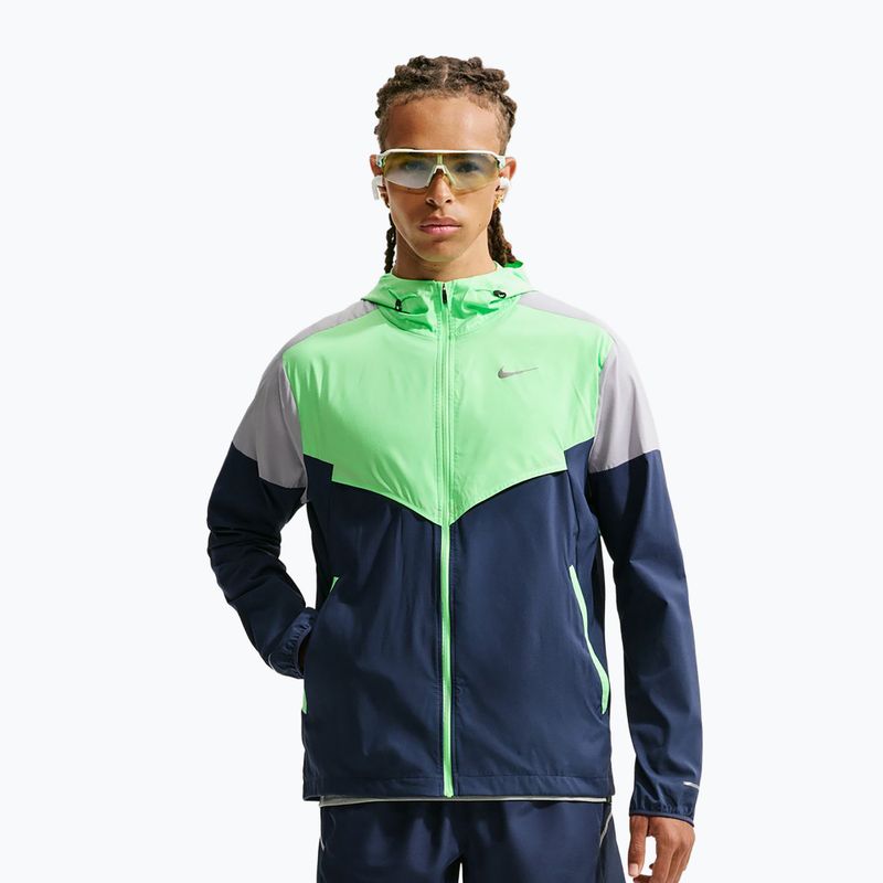 Geacă de alergare pentru bărbați Nike Impossibly Light Windrunner midnight navy/illusion green/wolf grey