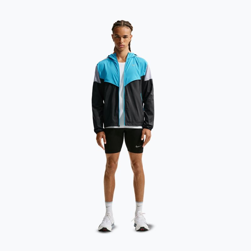 Geacă de alergare pentru bărbați Nike Impossibly Light Windrunner black/light current blue/wolf grey 2