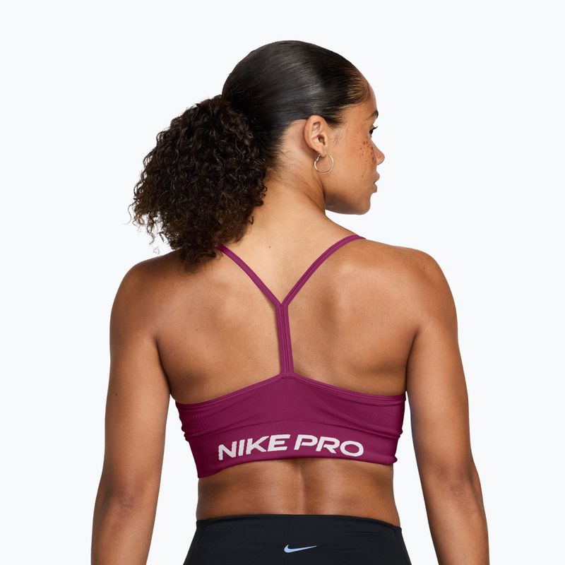 Sutien de antrenament Nike Pro Seamless Light Support true berry/white 2