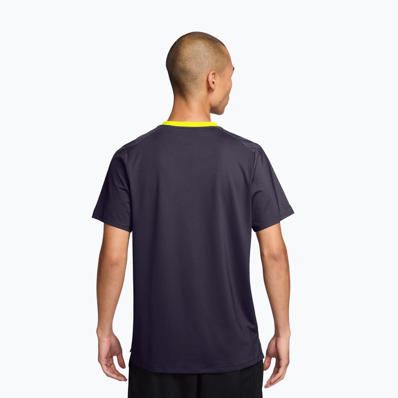 Tricou de tenis pentru bărbați Nike Court Advantage purple dynasty/lemon venom/lemon venom 2