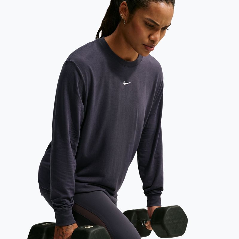 Longsleeve de antrenament pentru femei Nike One Relaxed Dri-Fit gridiron/white 5