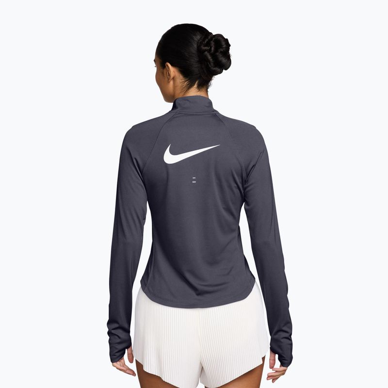 Longsleeve de alergare pentru femei Nike Tempo Swoosh Run Dri-Fit 1/4-Zip LS gridiron/white 2