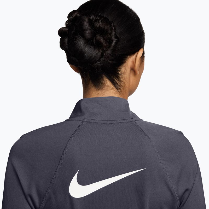 Longsleeve de alergare pentru femei Nike Tempo Swoosh Run Dri-Fit 1/4-Zip LS gridiron/white 3