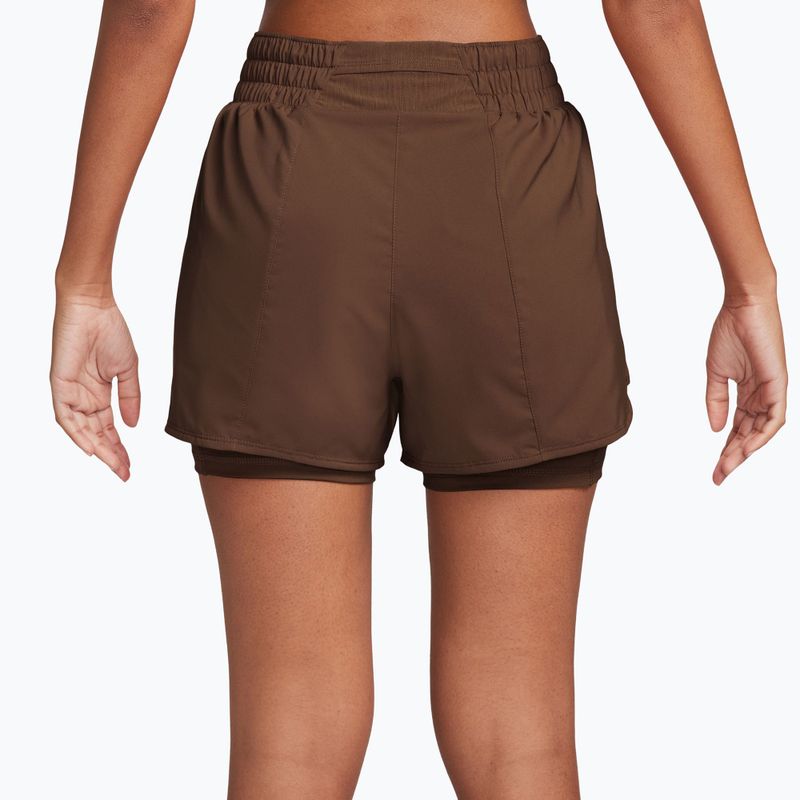 Pantaloni scurți pentru femei Nike One Dri-Fit High-Waisted 3" 2In1 cacao wow/white 2