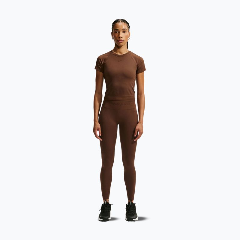 Tricou de antrenament pentru femei Nike Pro Seamless Dri-Fit SS cacao wow 2