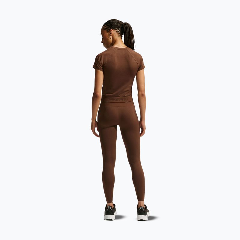 Tricou de antrenament pentru femei Nike Pro Seamless Dri-Fit SS cacao wow 3