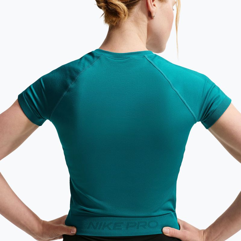 Tricou de antrenament pentru femei Nike Pro Seamless Dri-Fit SS bright spruce 5