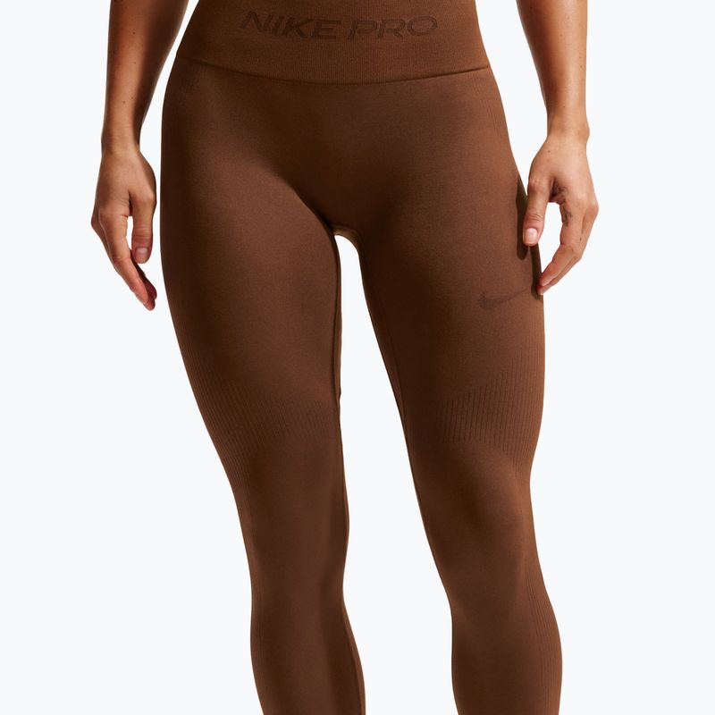 Colanți pentru femei Nike Pro Seamless High-Waisted 7/8 cacao wow 4
